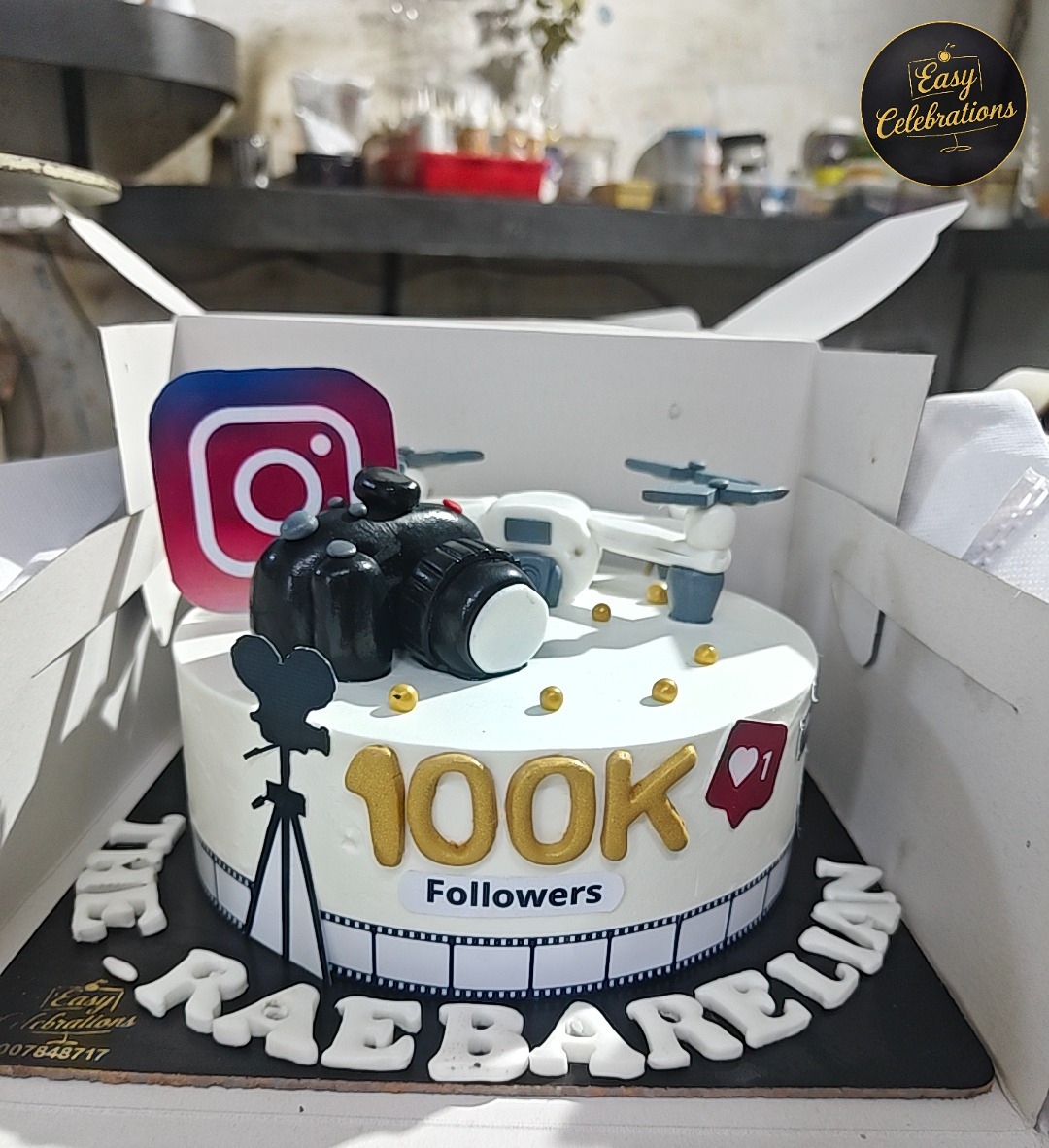 100K Followers Social Media Celebration Cake