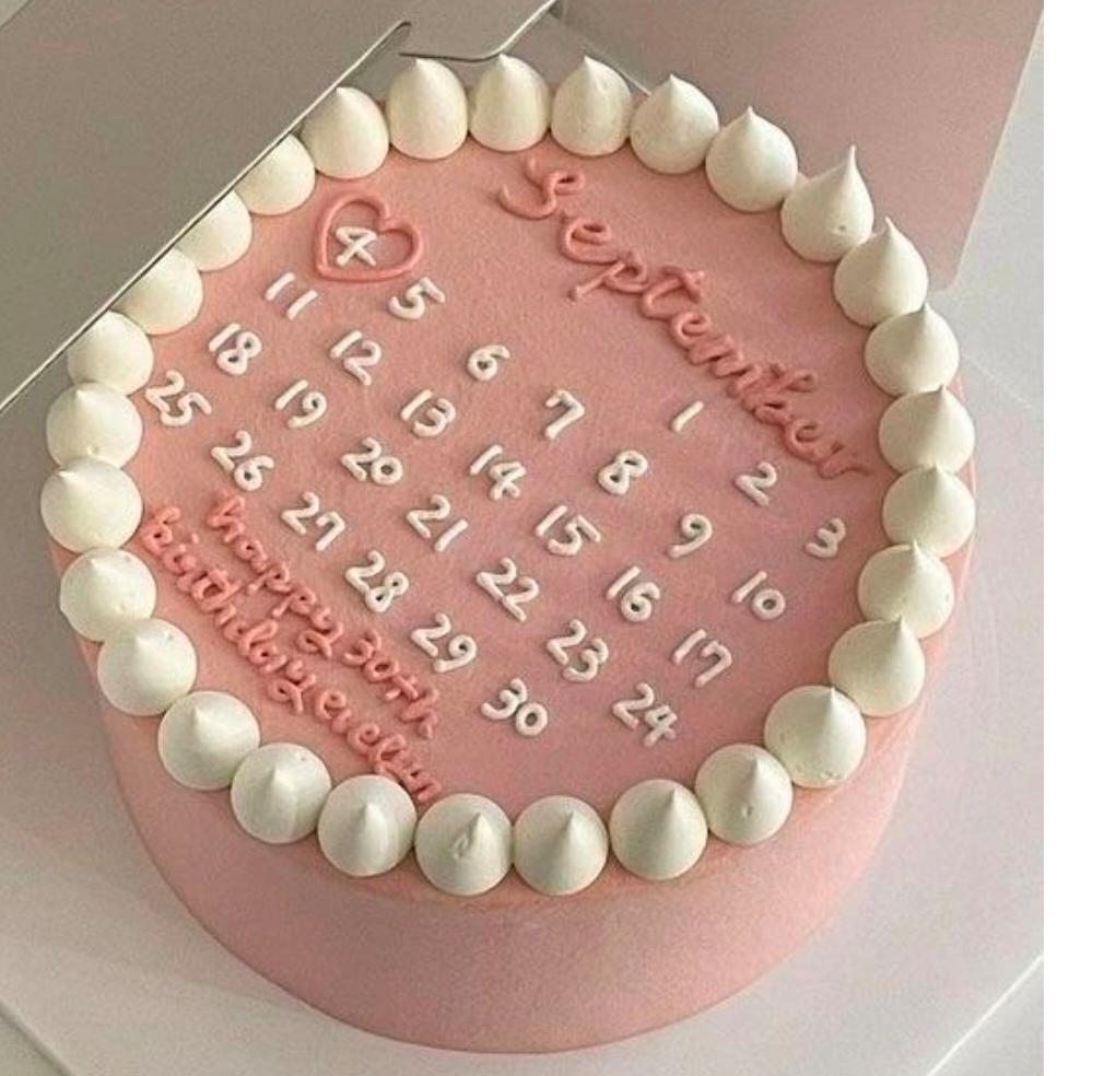 Pink Calendar Birthday Cake