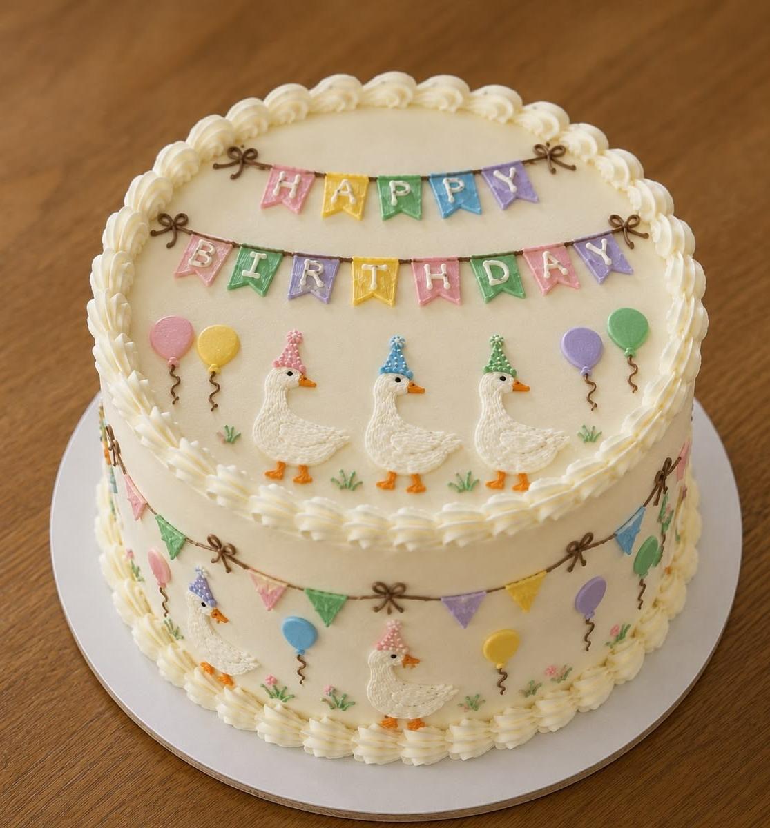 Pastel Duck Birthday Cake