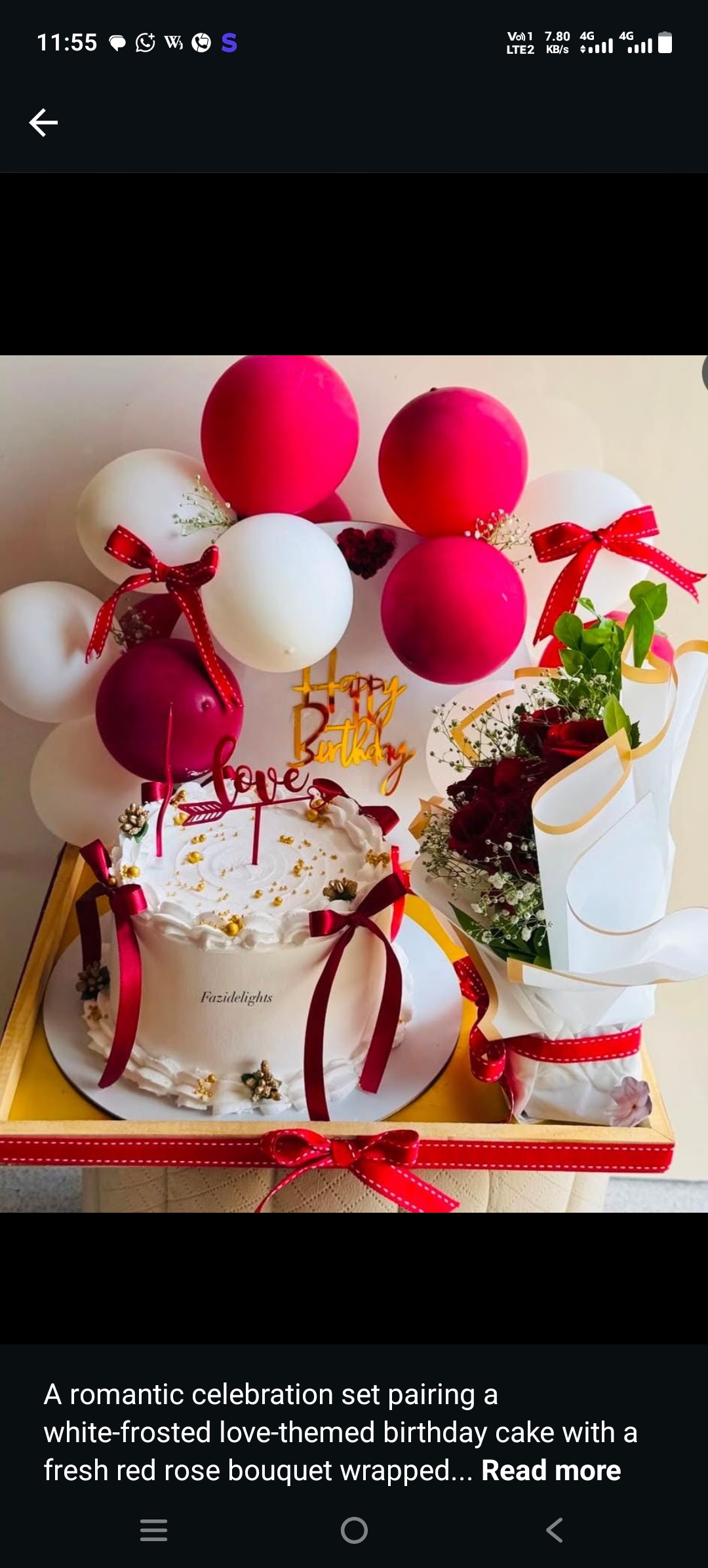 Birthday Cake & Rose Bouquet Hamper