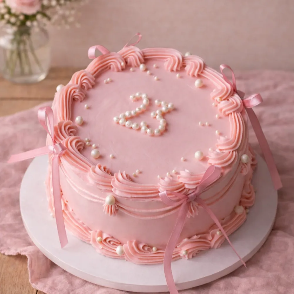 Pink Vintage Bow Cake