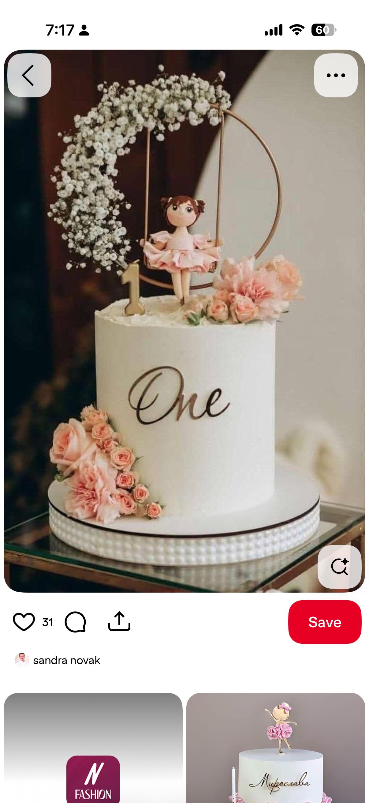 First Birthday Ballerina Cake