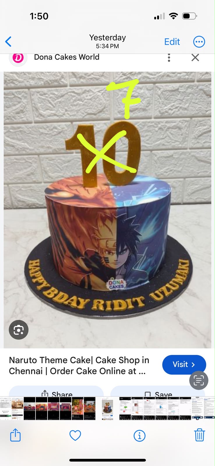 Naruto Anime Theme Cake
