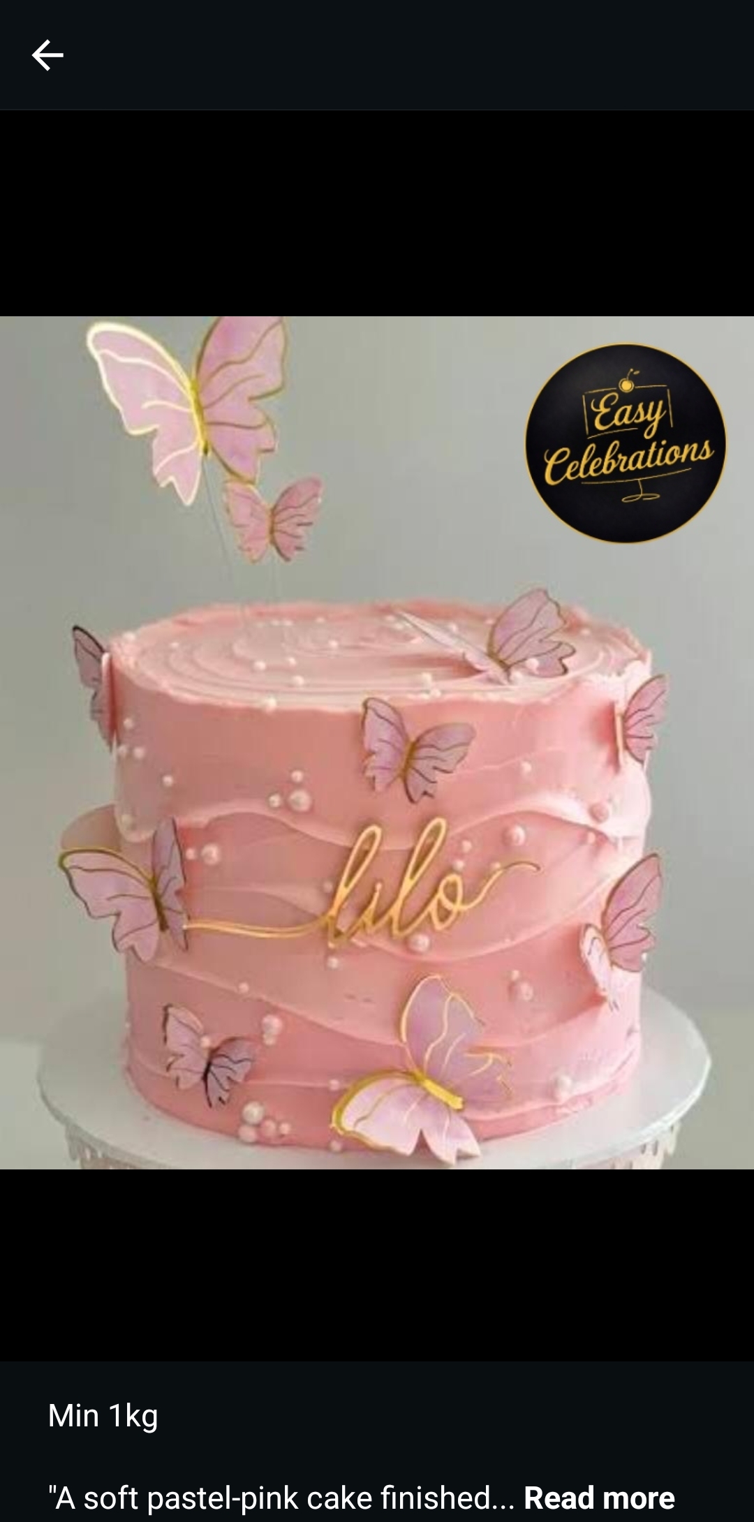 Pastel pink butterfly cake