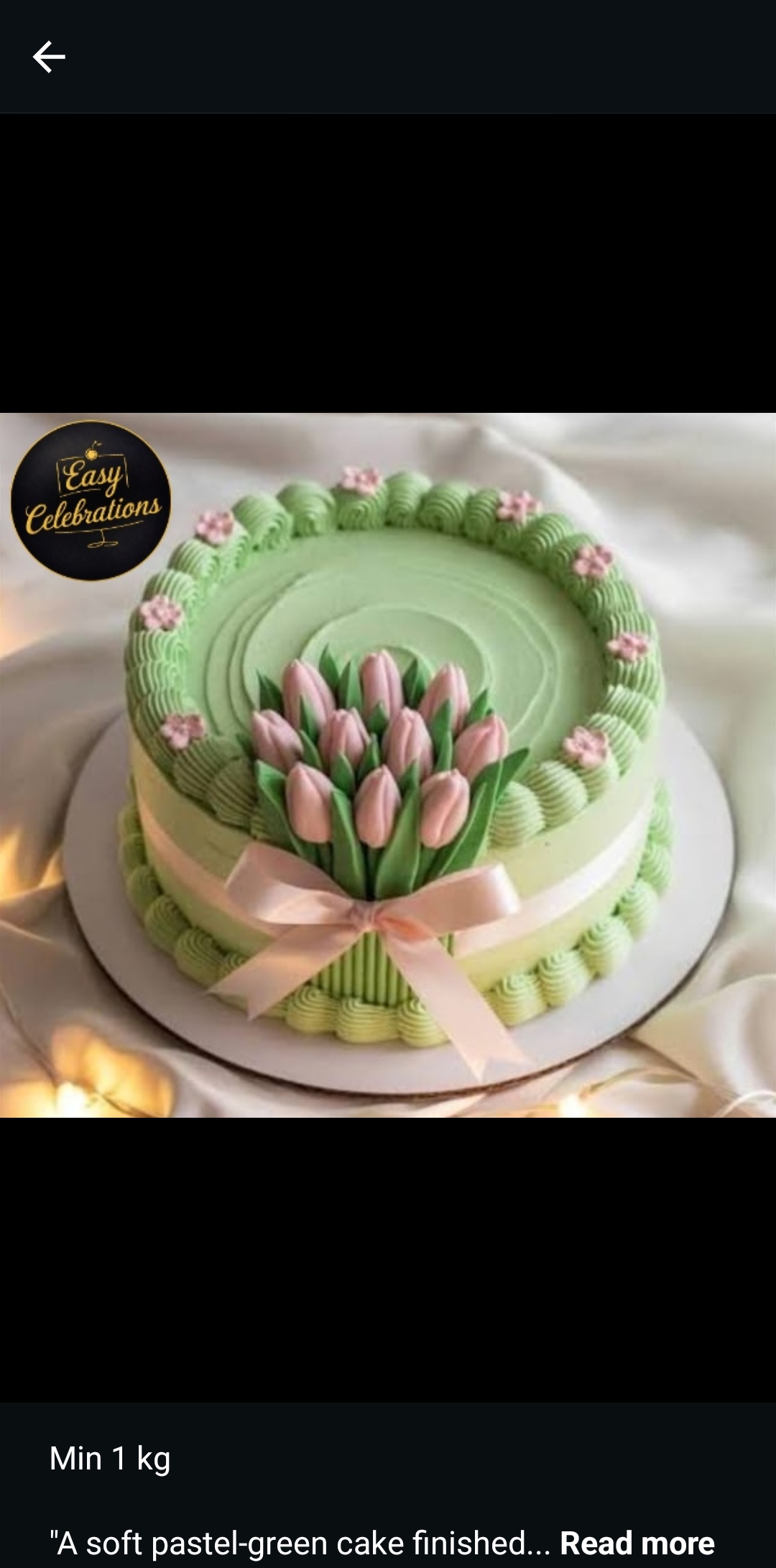 Pastel Green Tulip Bouquet cake