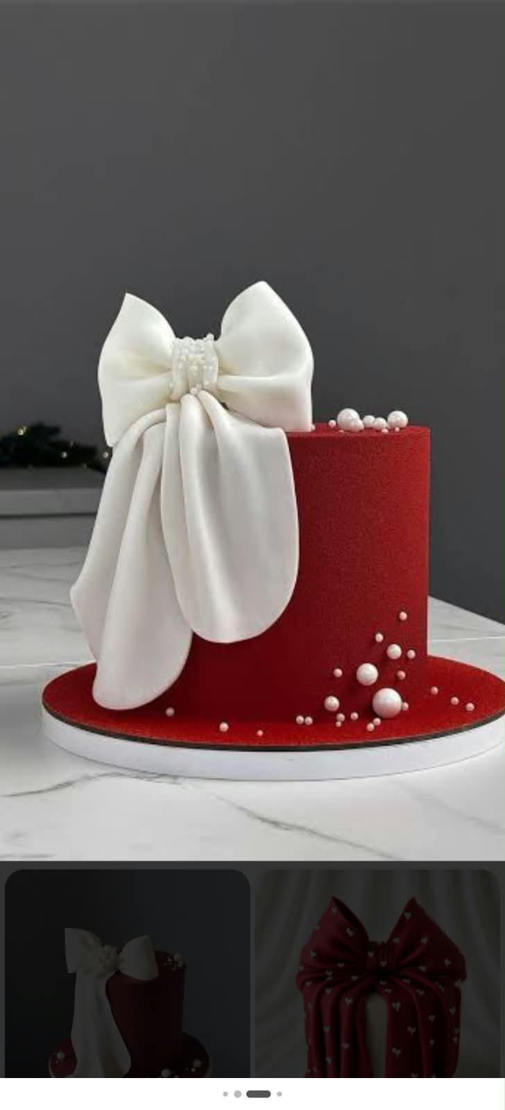 Red bow theme cake