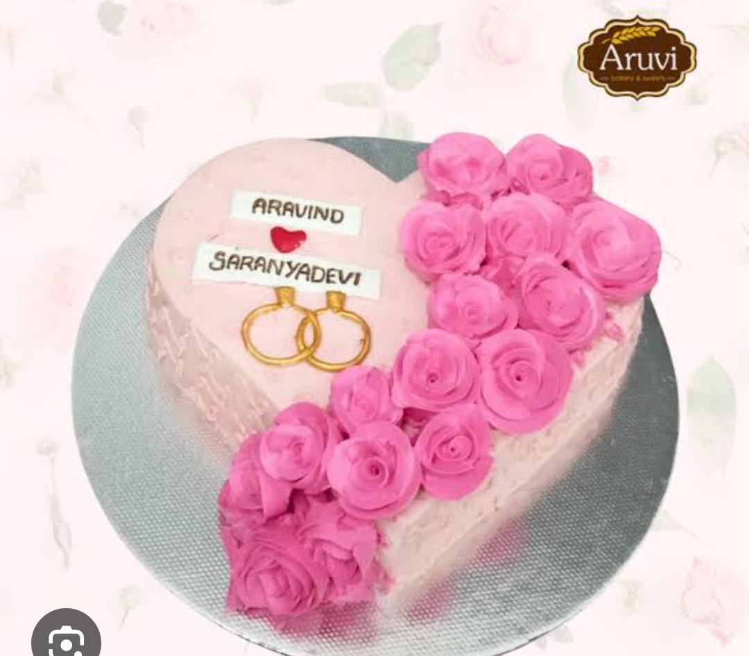 Heart Shape Engagement Cake