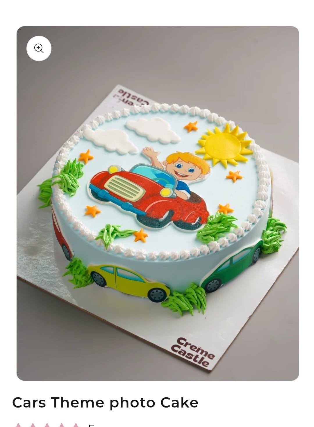 Little Racer Car Theme Cake
