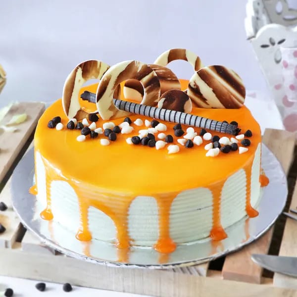 Butterscotch choco chips cake