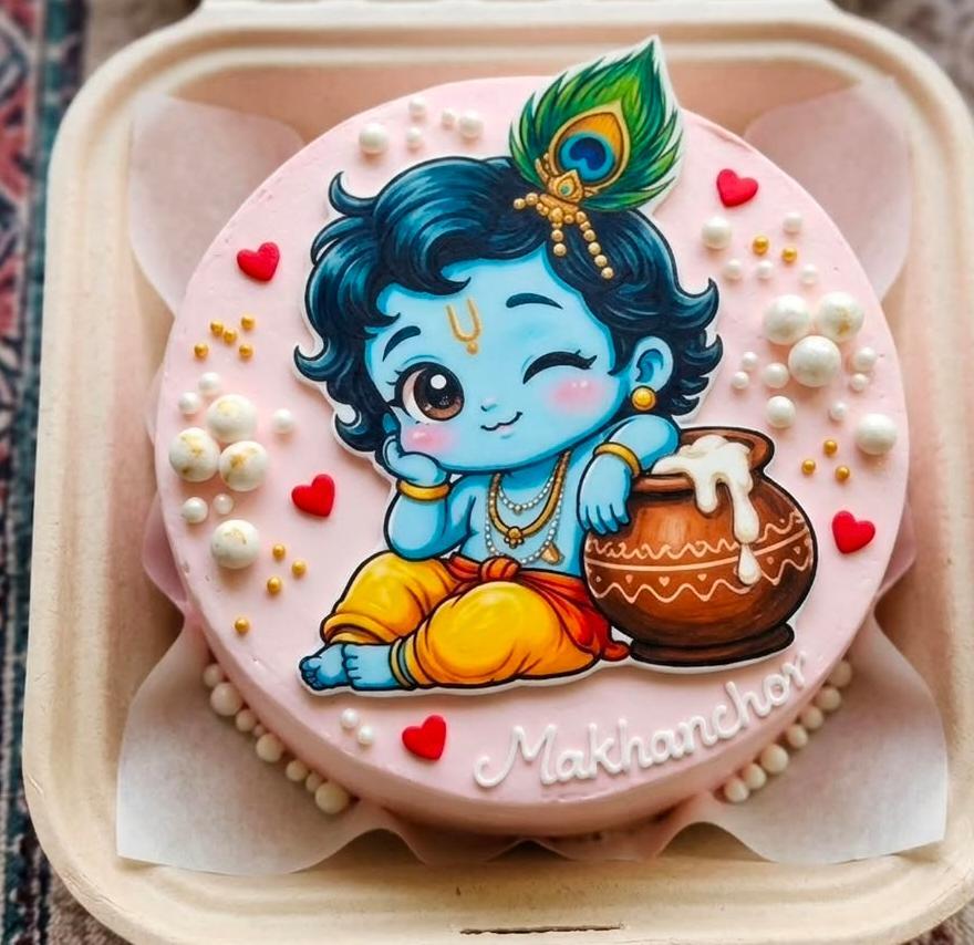 Cute Little Krishna Theme Cake