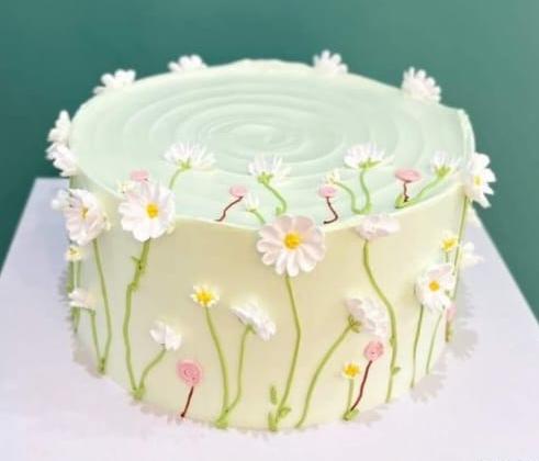 Pastel Floral Garden Cake