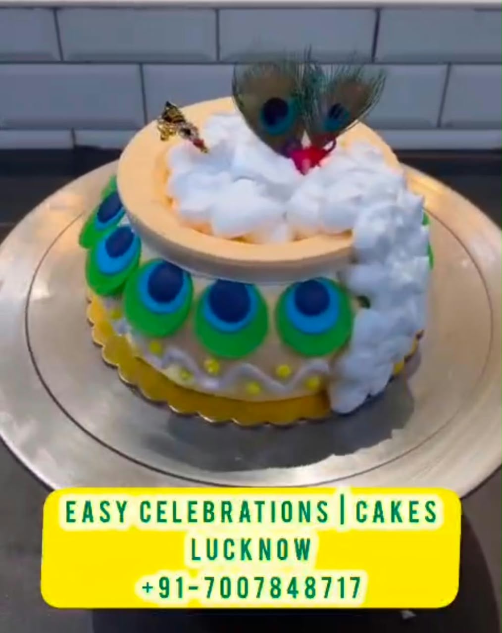 Peacock Theme Matki Designer Cake