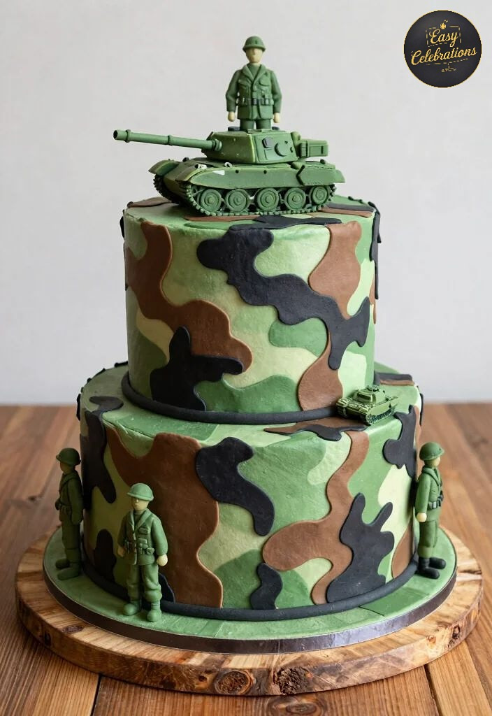 Army Camouflage Theme Cake