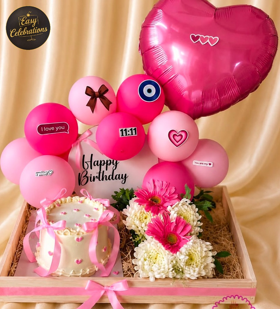 Birthday Cake & Flower Surprise Hamper 🎂🌸
