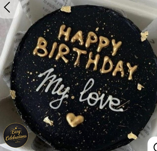 Black & Gold Birthday Cake – My Love