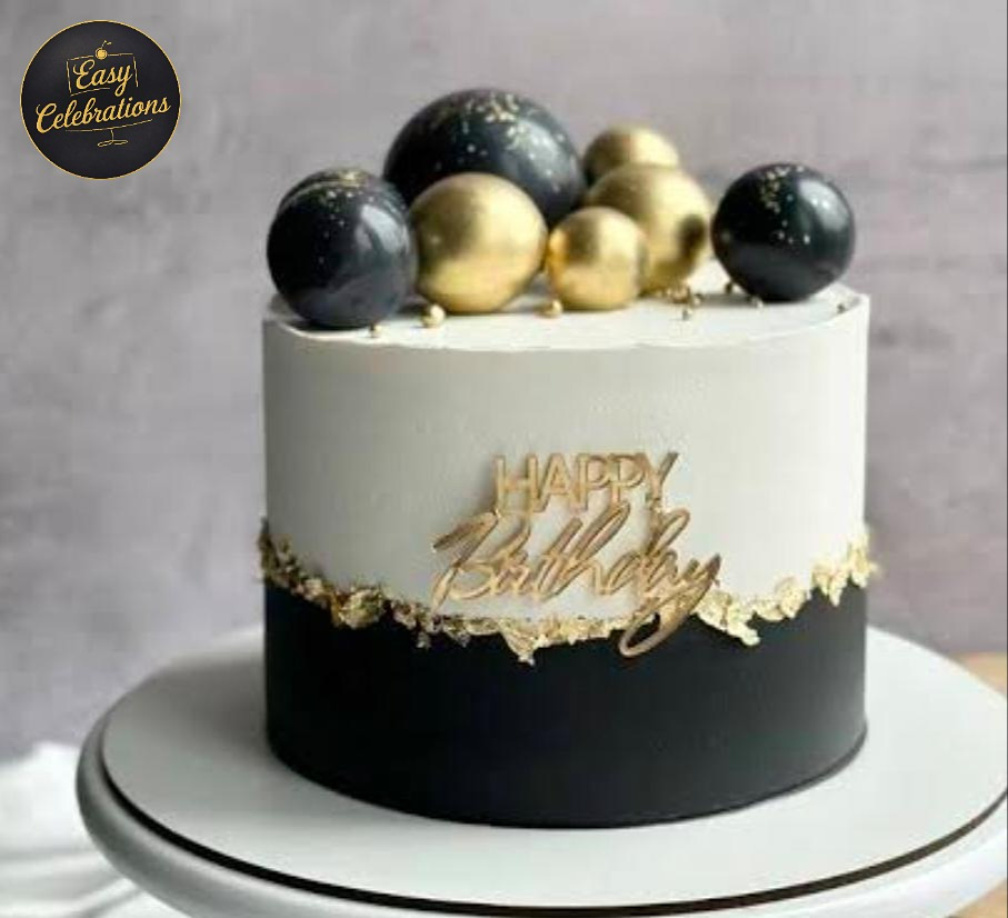 Black & Gold Birthday Elegance Cake