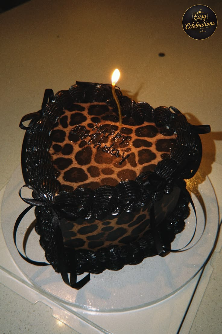 Black & Gold Leopard Print Cake