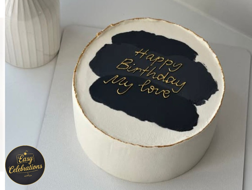 Black & Gold Minimalist Cake