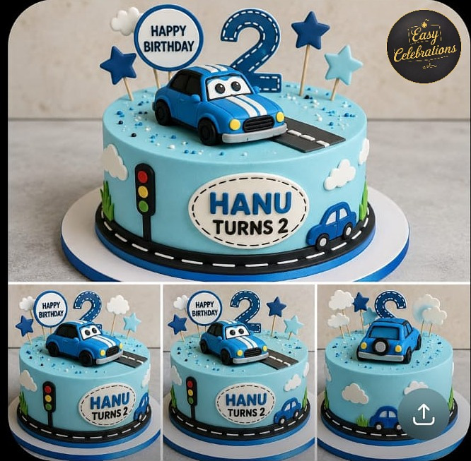 Blue Car Birthday Cake