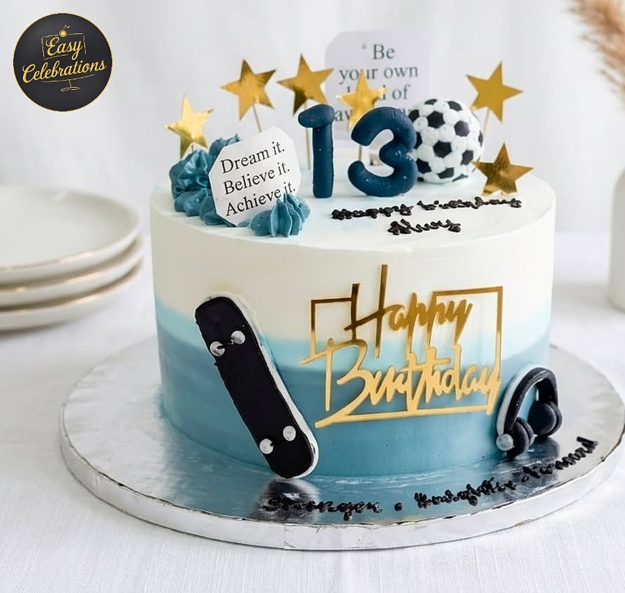 Blue Skateboard Birthday Cake