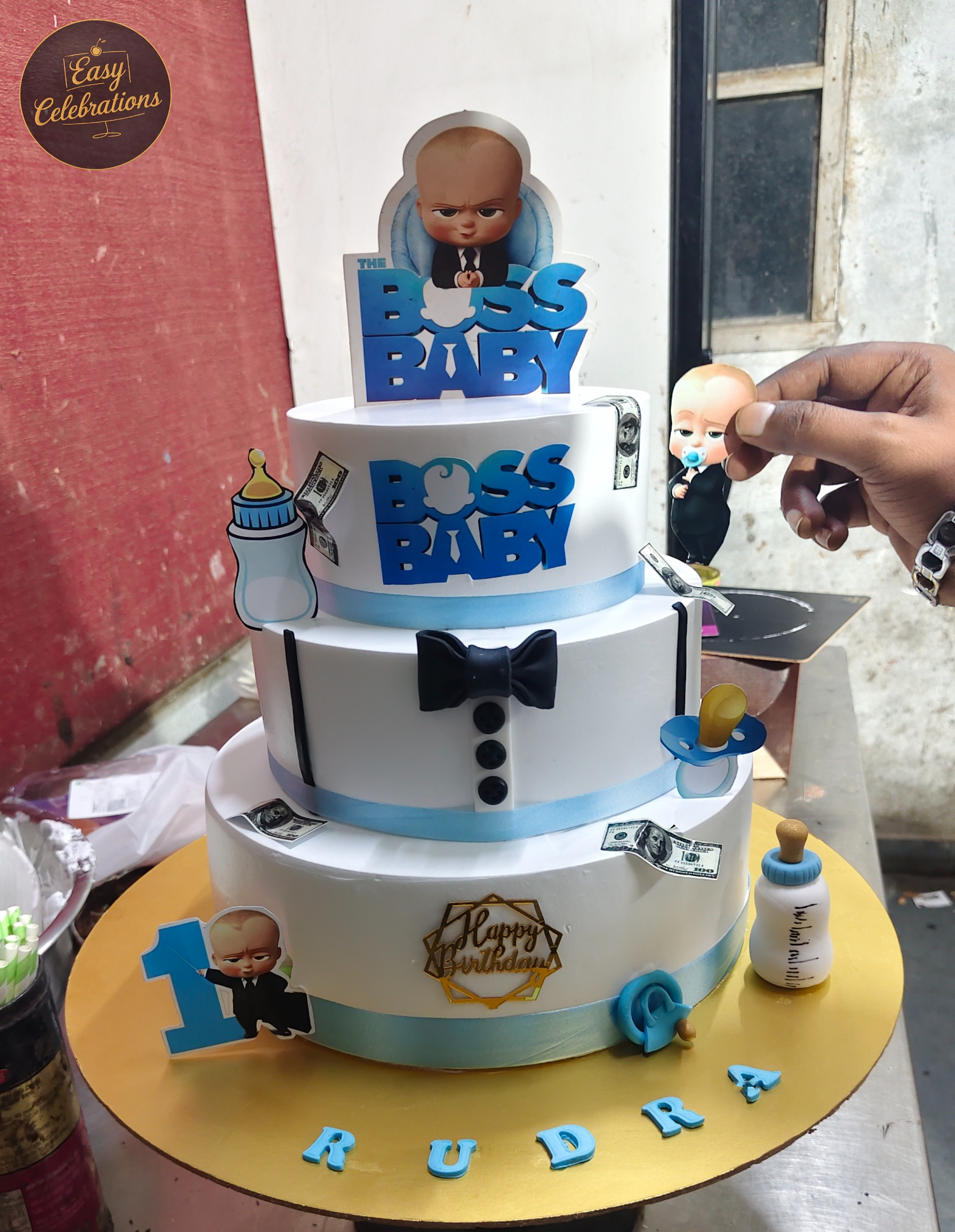 Boss Baby Three-Tier Birthday Cake