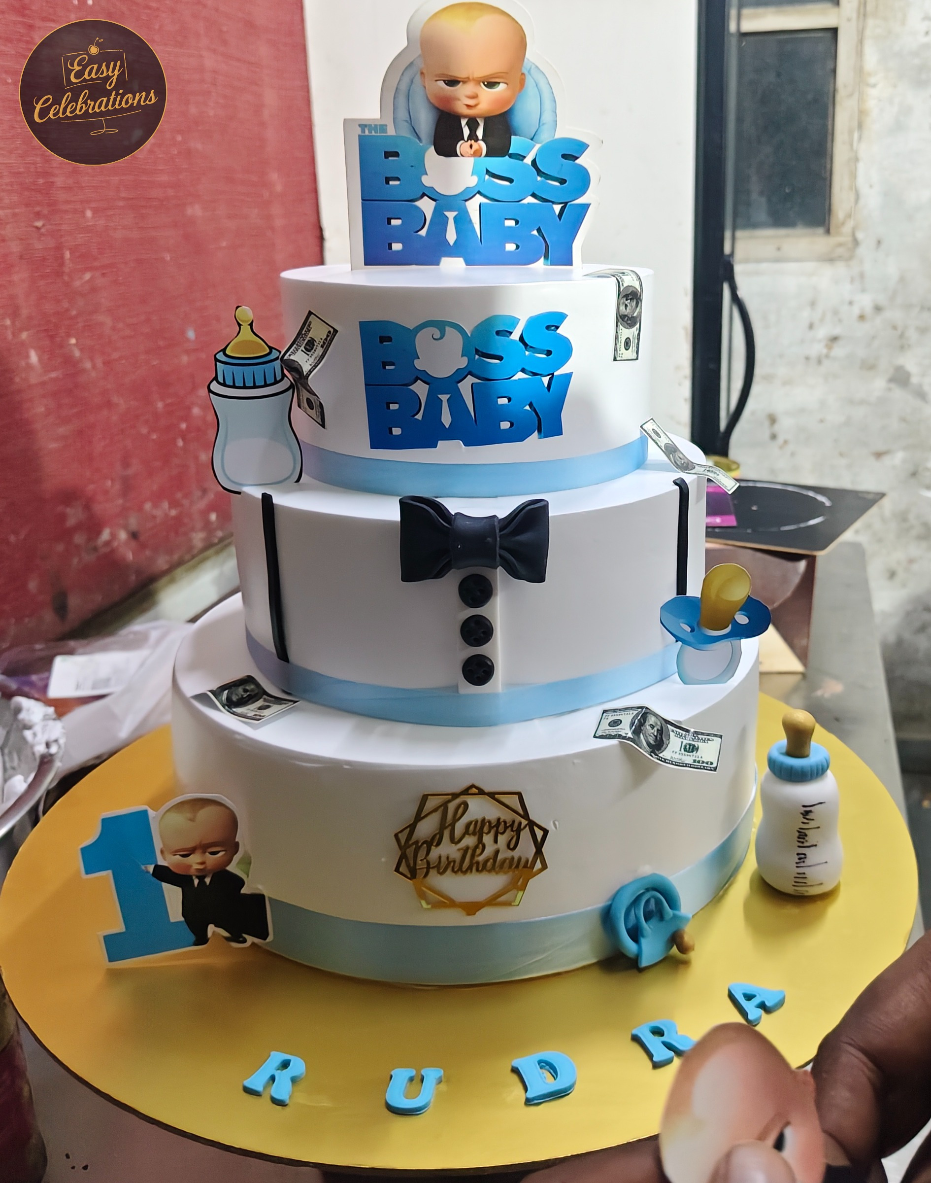 Boss Baby Three-Tier Birthday Cake