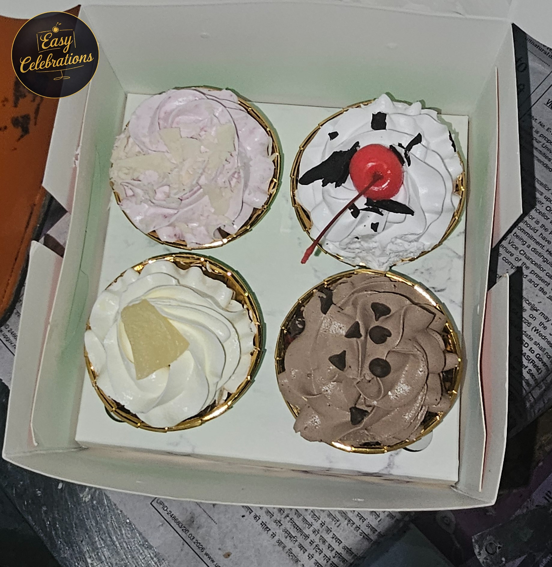 Celebration Assorted CupCake Box : Pck of 4
