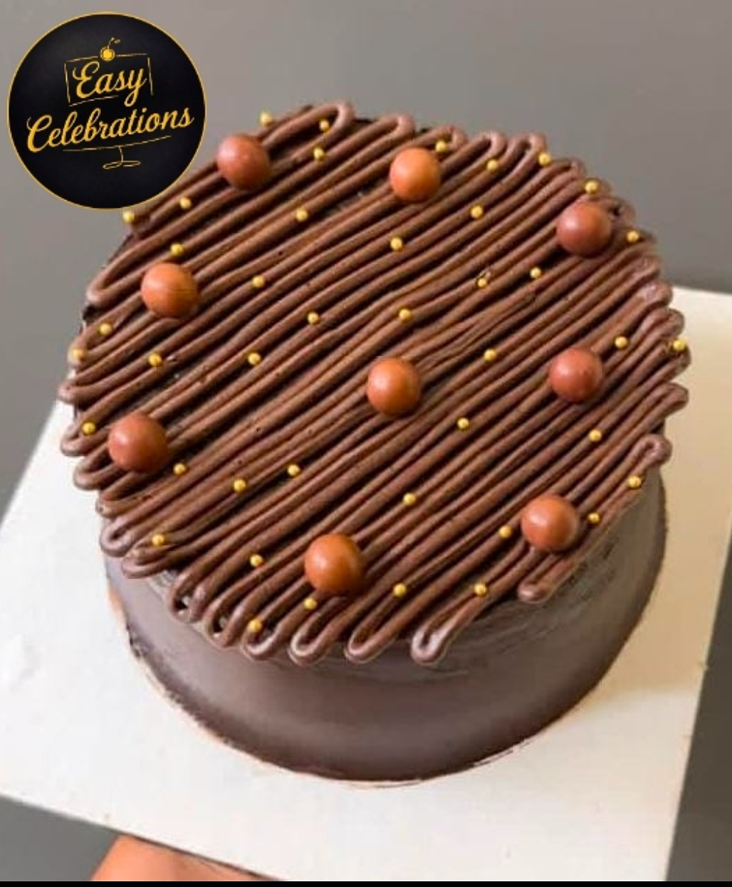 Classic Chocolate Drip & Pearl Cake