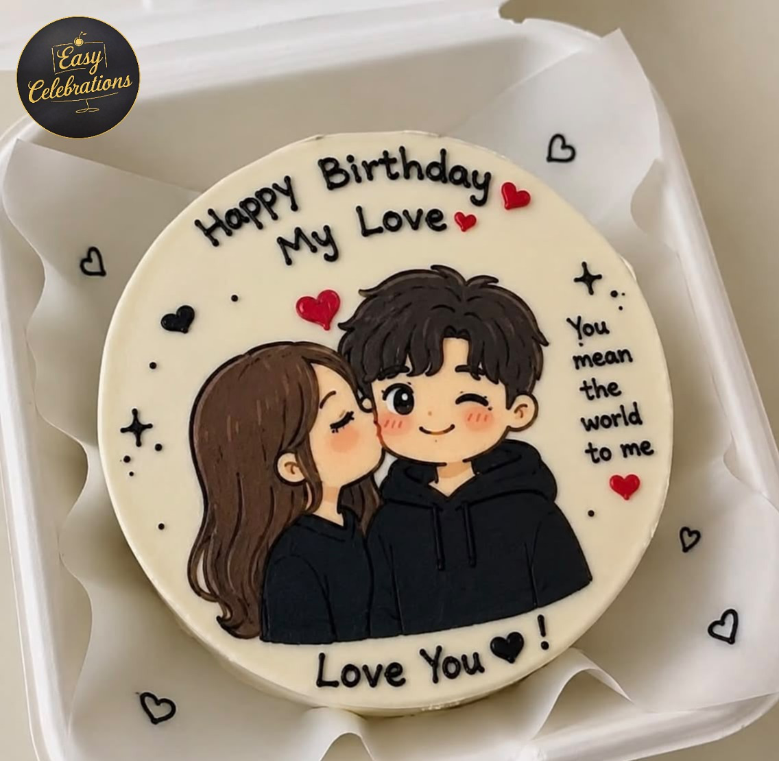 Couple theme bento cake