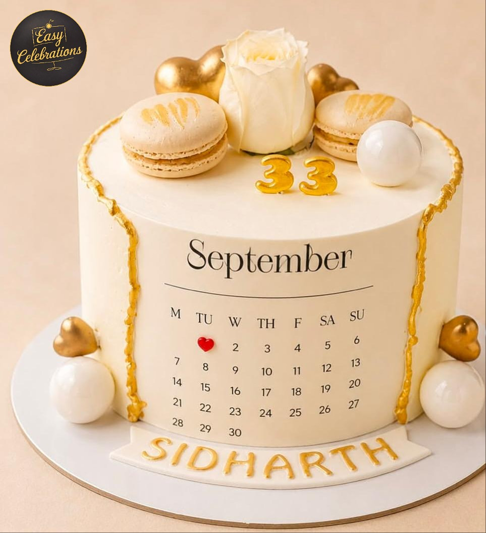 Elegant Calendar Birthday Cake