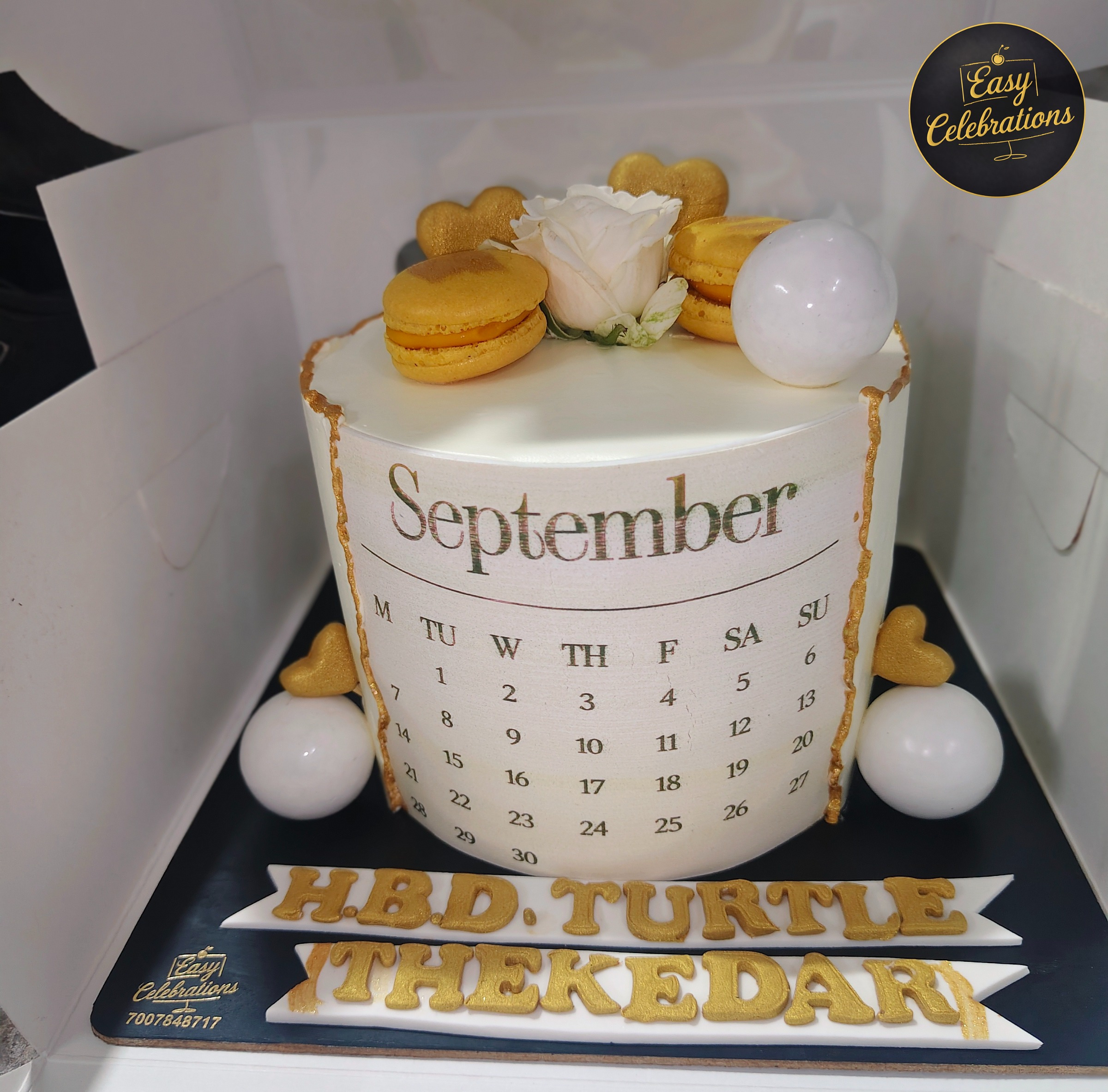 Elegant Calendar Birthday Cake