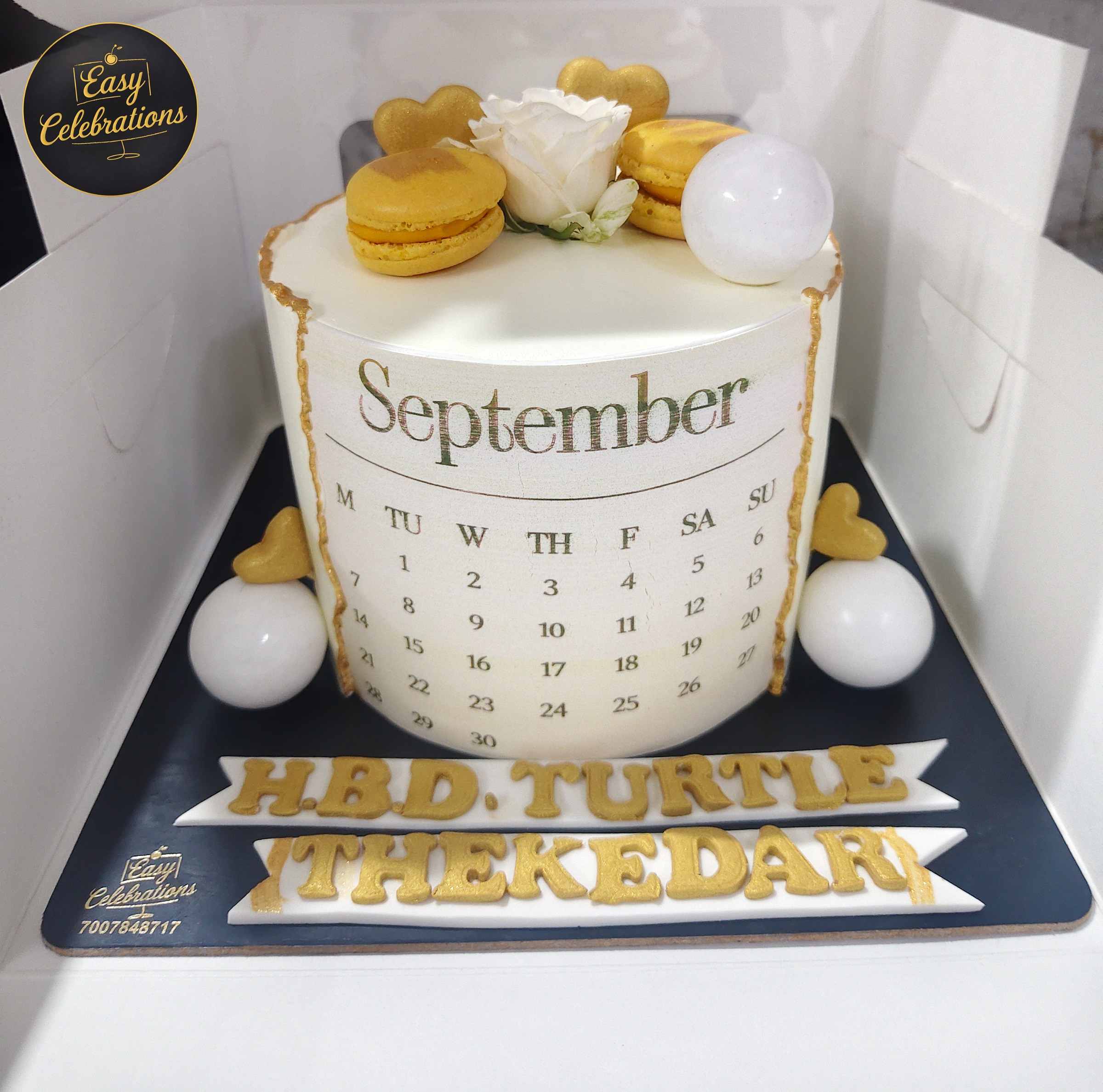 Elegant Calendar Birthday Cake