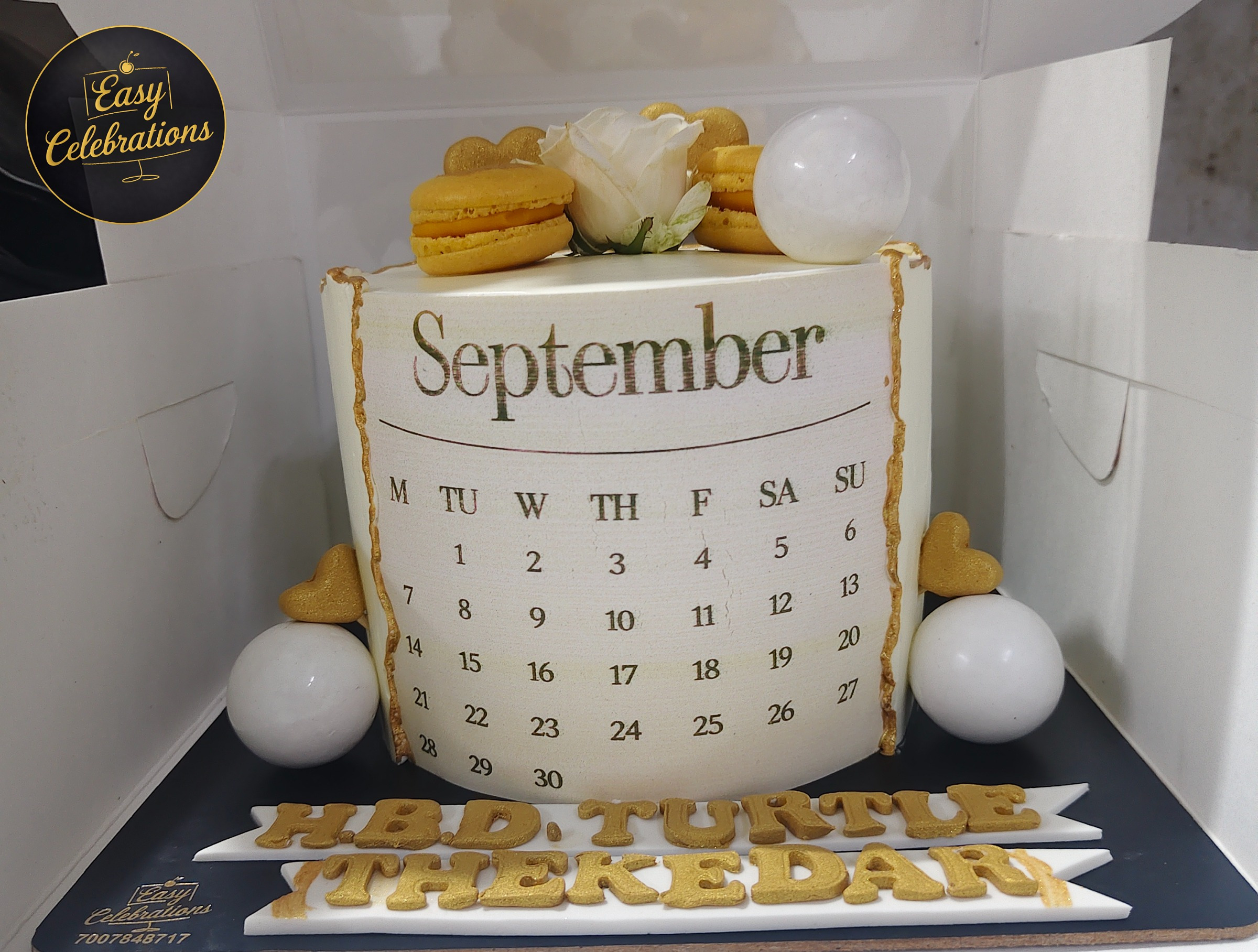 Elegant Calendar Birthday Cake