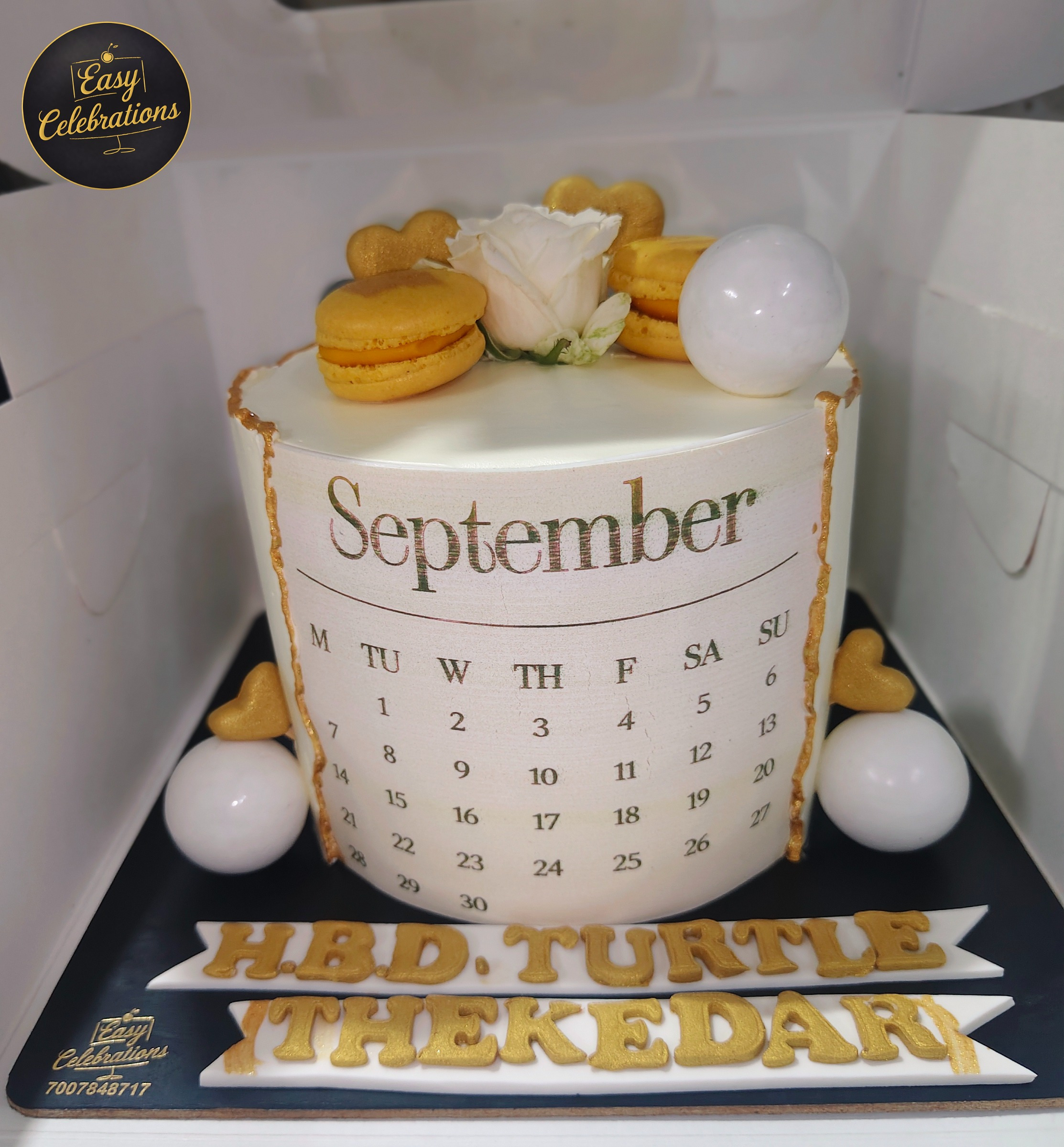 Elegant Calendar Birthday Cake