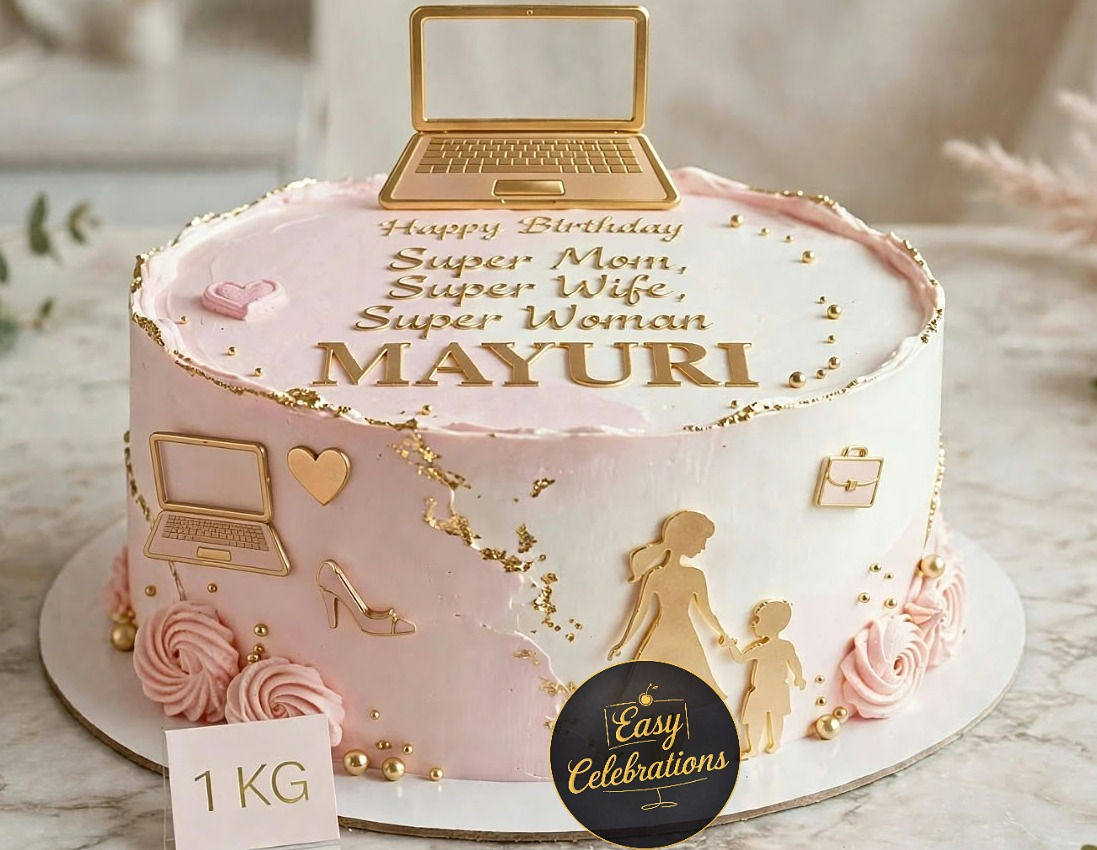 Elegant Super Mom Birthday Cake