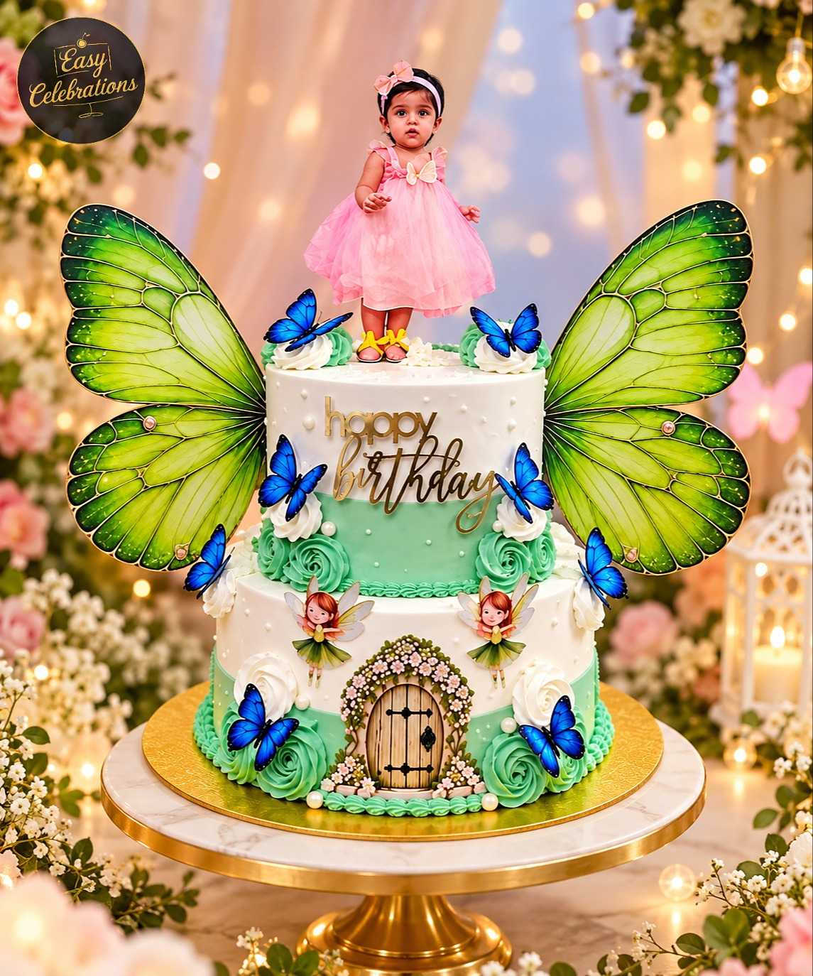 Enchanted Butterfly Fairy Castle Cake