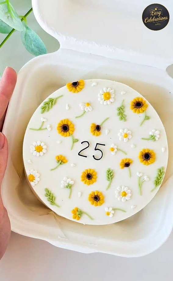 Floral Bento Cake – Sunshine Blooms