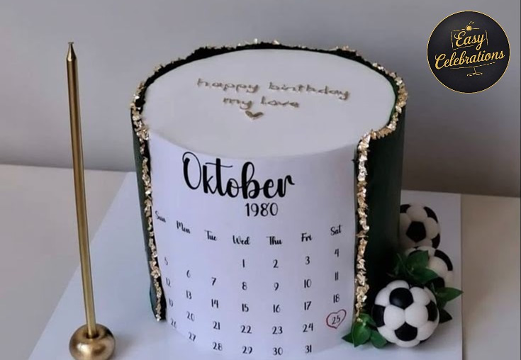 Football Calendar Birthday Cake