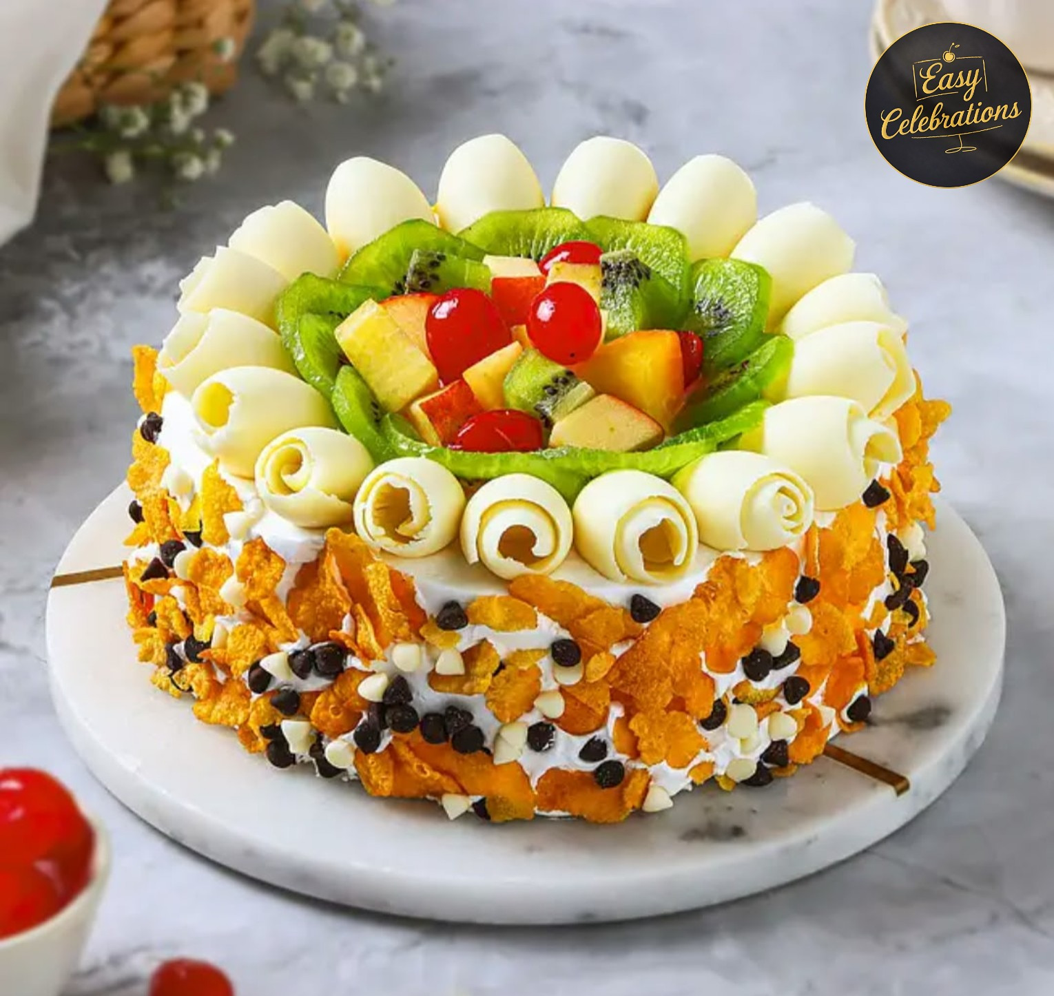 Fresh Fruit & White Chocolate Cake