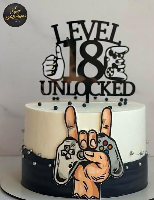 Gaming Level 18 Birthday Cake