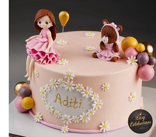 Girl & Teddy Friendship Cake