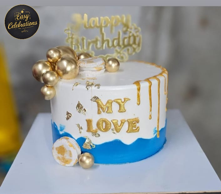 Golden Pearl Birthday Cake