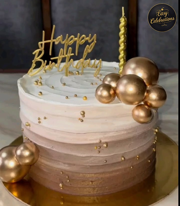 Golden Pearl Birthday Cake