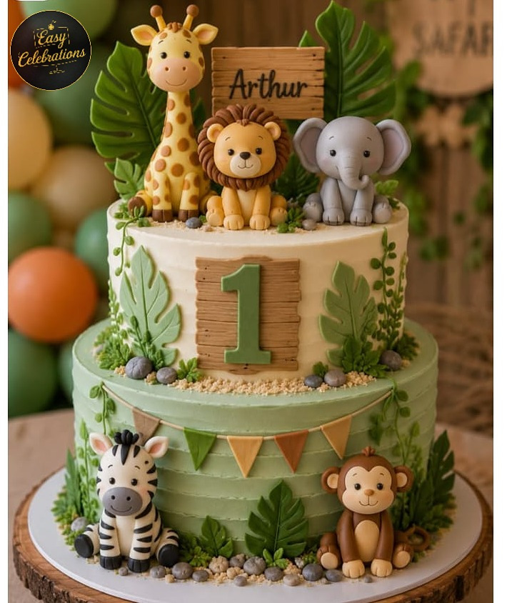 Jungle Safari Animals Cake