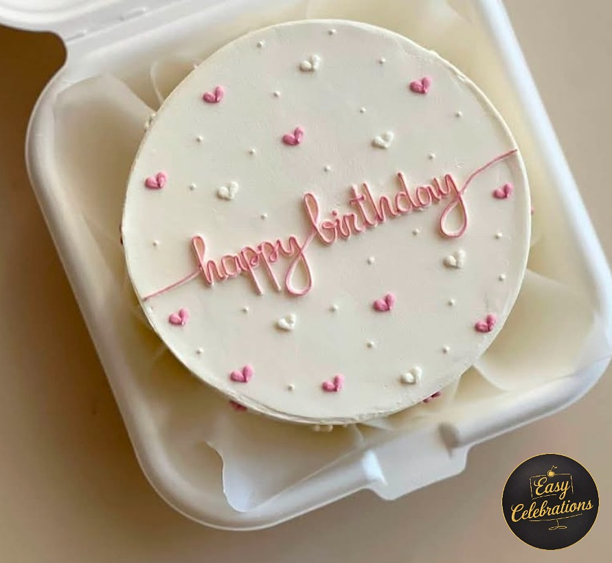 Minimal Heart Sprinkle Bento Cake