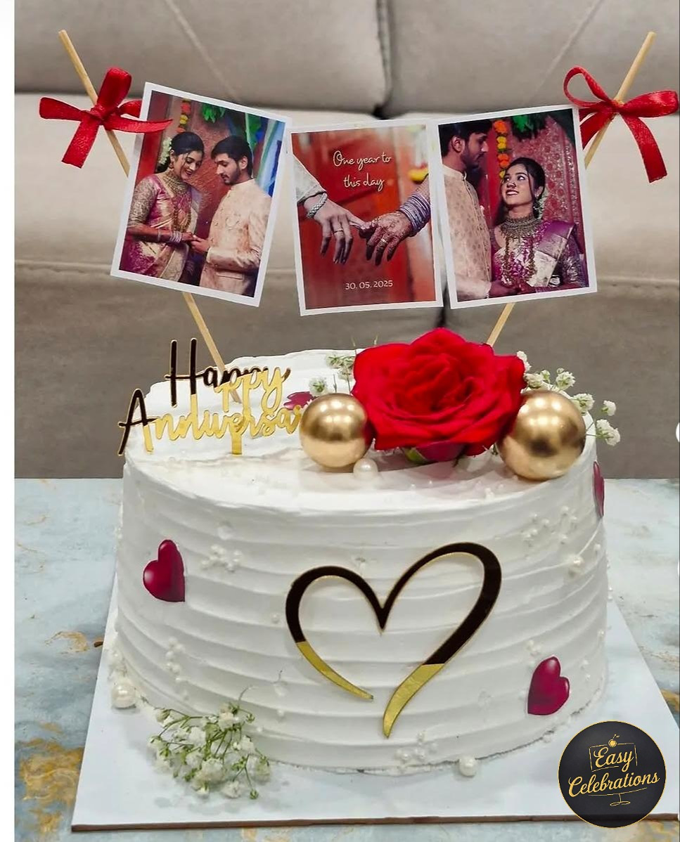 Personalised Anniversary Photo Cake
