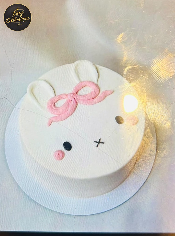 Pink Bow Bunny Cake