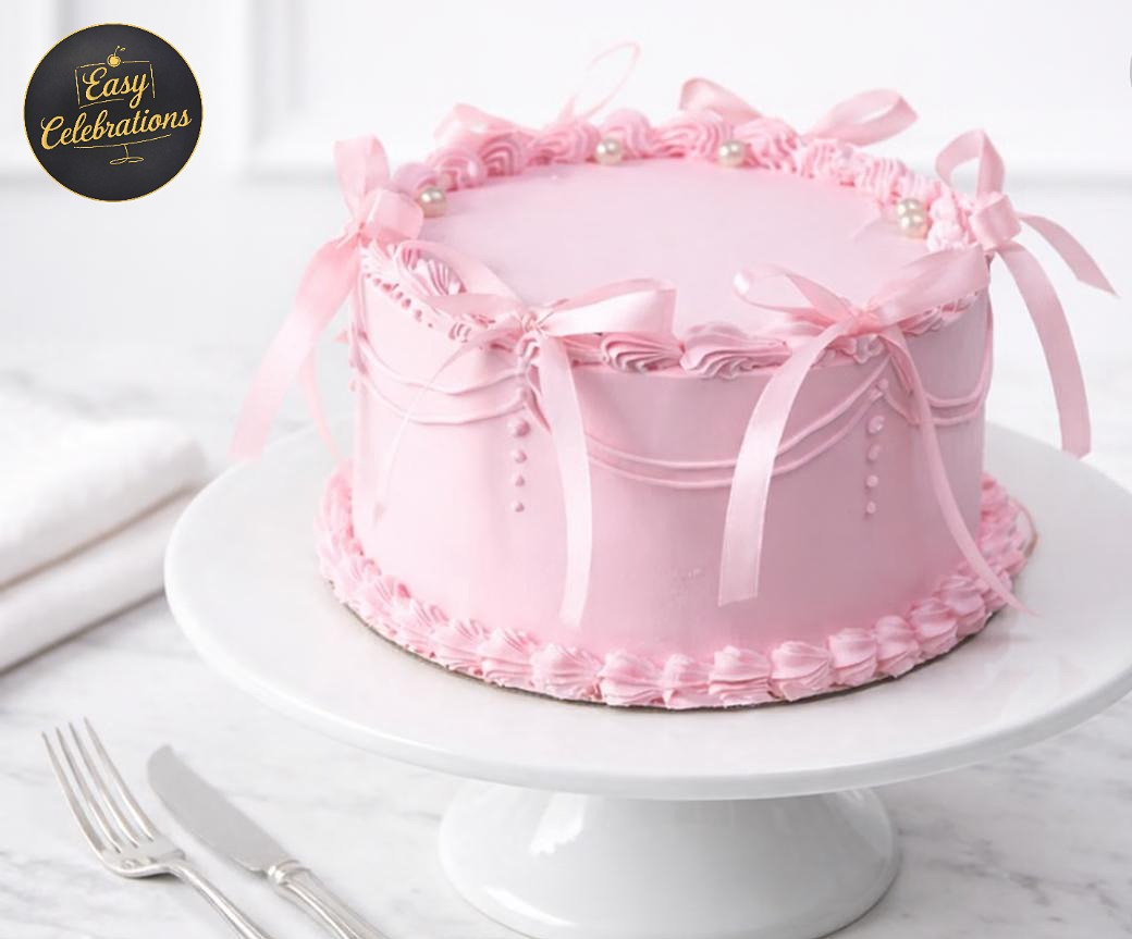 Pink Coquette Ribbon Cake