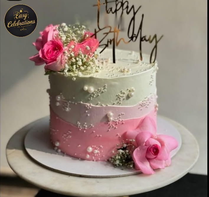 Pink Flower Birthday Cake