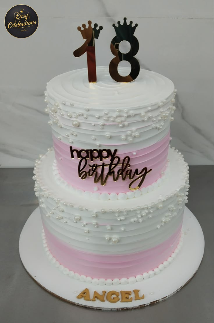 Pink & Pearl Birthday Cake